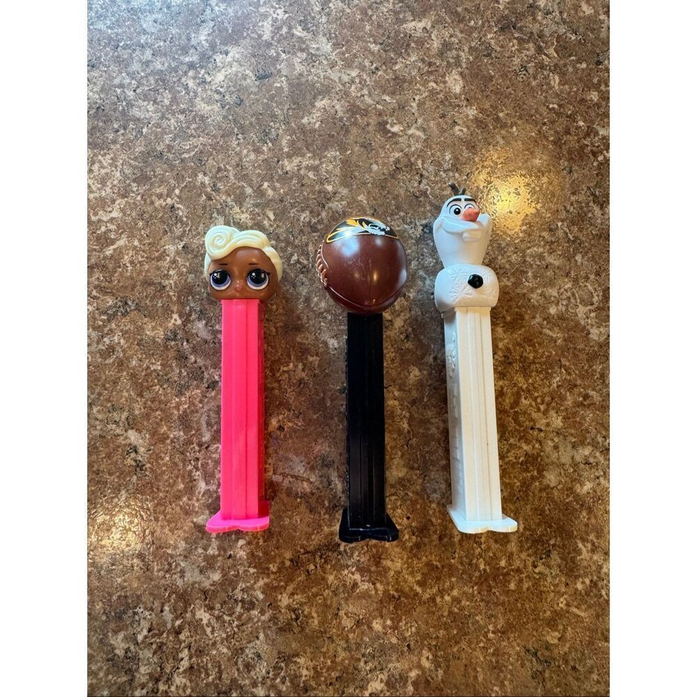 Lot of 3 PEZ Dispensers Olaf Frozen LOL Surprise Doll Missouri Tigers Football